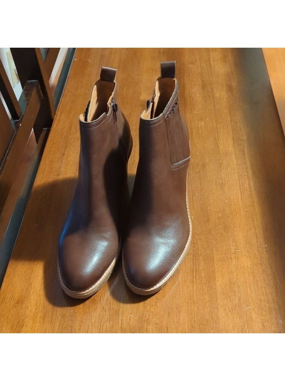 Zodiac Brown Wedge Ankle Boots Women's Size 10 - Picture 2 of 13